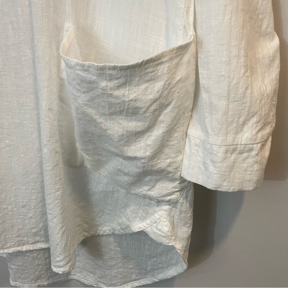 Label of Love Coastal Tunic Top Womens M White 100% Cotton Oversized Shirt EUC - Picture 4 of 10